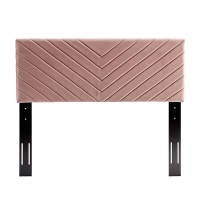 Modway Alyson Angular Channel Tufted Performance Velvet California King Headboard In Dusty Rose