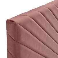 Modway Alyson Angular Channel Tufted Performance Velvet California King Headboard In Dusty Rose