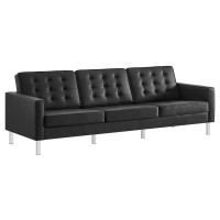 Loft Tufted Vegan Leather 2Piece Furniture Set