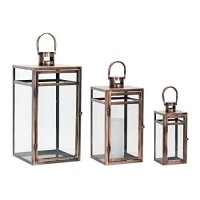 Melrose 78041 Lantern Set of 3 205inch Height MetalGlass