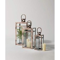 Melrose 78041 Lantern Set of 3 205inch Height MetalGlass