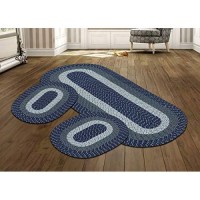 Better Trends Country Braid Collection 3 Piece Set Durable Stain Resistant Reversible Indoor Oval Area Rug 100 Polypropylene