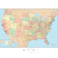 Advantus Laminated USA Wall Map 97643