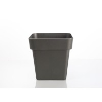 1575 Modern Pac Square Pot with drainhole in Anthracite Grey