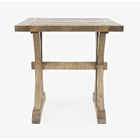 Jofran Carlyle Crossing Rustic Distressed Solid Wood End Table