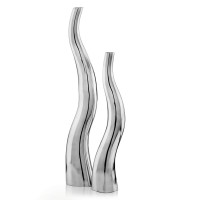 Homeroots 354815 35 X 6 X 32 In Buffed Curva Tall Wiggly Vases Set Of 2