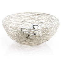 Homeroots 354775 12 X 12 X 55 In Silver Guita Wire Bowl