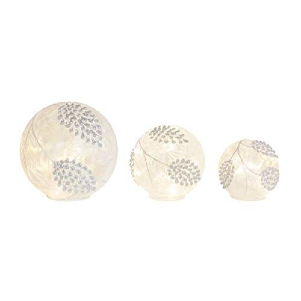 Pine Cone Orb W/Timer (Set Of 3)