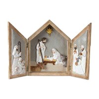 Melrose 80605 Resin Nativity Scene Box Tabletop 16 inches Length