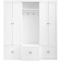 Crosley Furniture Harper 3-Piece Entryway Set With Hall Tree And 2 Pantry Closets, White