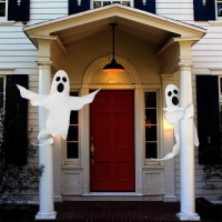 Ccinee Peek A Boo Hanging Ghost 50 X 53 Large Spooky Outdoor Decoration For Halloween Party Lawn Patio Haunted House Props S