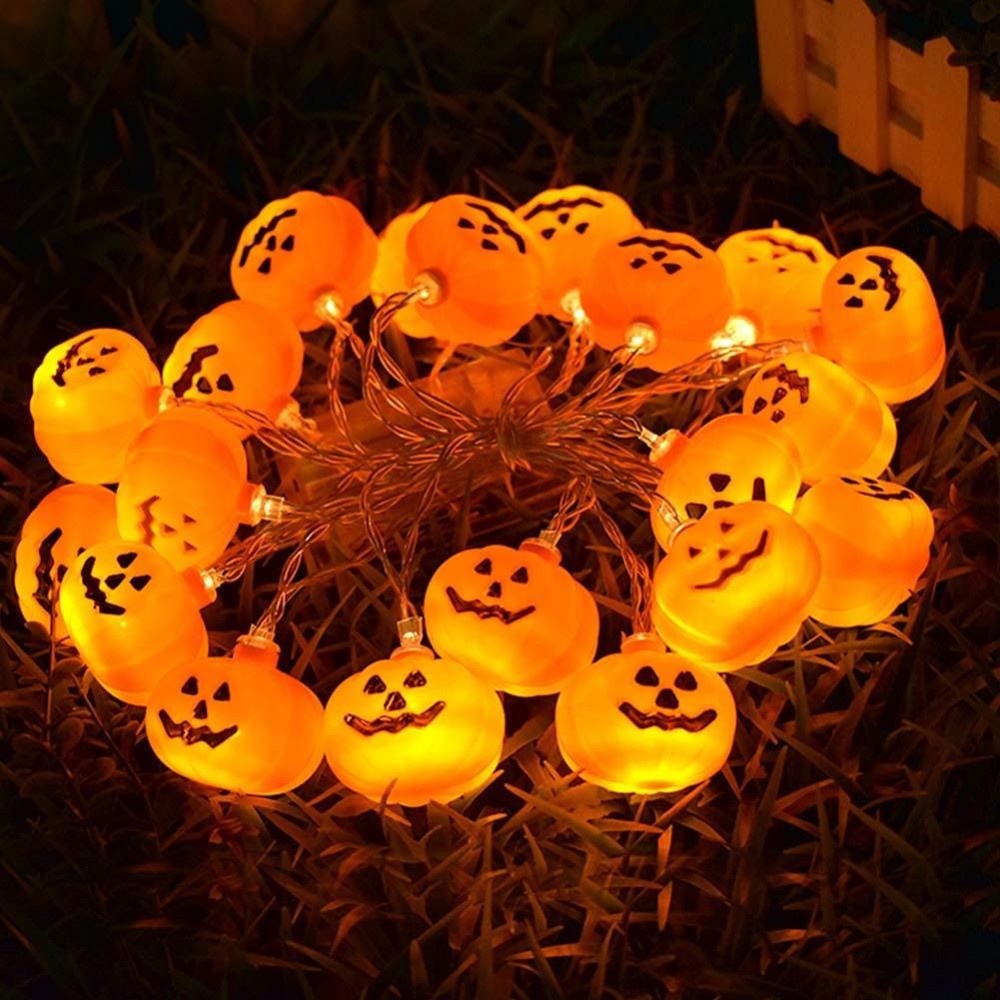 Domestar Halloween Pumpkin String Lights 10Ft 20Led Battery Operated Pumpkin Lights Halloween D Cor For Home Indoor Outdoor Hal