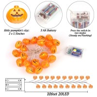 Domestar Halloween Pumpkin String Lights 10Ft 20Led Battery Operated Pumpkin Lights Halloween D Cor For Home Indoor Outdoor Hal