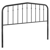 Modway Lennon Modern Farmhouse Metal Queen Headboard In Black