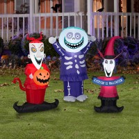 Nightmare Before Christmas Combo Pack Airbown Halloween Lock Shock And Barrel Disney  4 Ft Tall