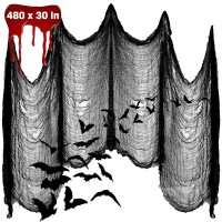 Apfity Halloween Creepy Cloth Decoration 480 X 30 Giant Spooky Halloween Decor For Trunk Or Treat Car Decorations Haunted H