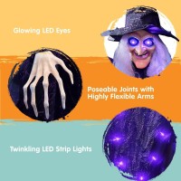 Joyin 72 Hanging Witch Decoration With Lightup Eyes And Sound Activation Function Animated Talking Witch For Halloween Decor