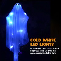 Joyin Halloween Hanging Light Up Ghost With Spooky Blue Led Light 47 White Hanging Ghosts Halloween Hanging Decoration For