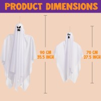 Joyin 3 Pack Halloween Hanging Ghosts Decorations Outdoor Mix Size Halloween Ghost Decor Flying Ghost For Front Yard Patio Por