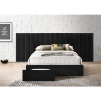 King Size Bed Velvet continuous spread Headboard with Footboard