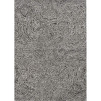 Homeroots Decor 90 X 114 X 05 Grey Woolviscose Rug