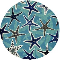 Homeroots 90 X 90 Blue Polypropylene Rug