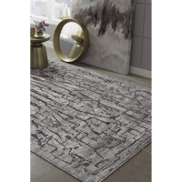 Homeroots Decor 118 X 158 X 025 Grey Polyester Rug