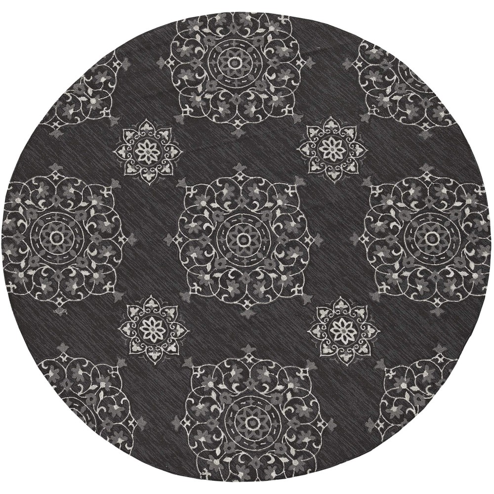 Homeroots Decor 90 X 90 X 025 Charcoal Polypropelene Rug