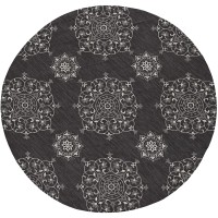 Homeroots Decor 90 X 90 X 025 Charcoal Polypropelene Rug