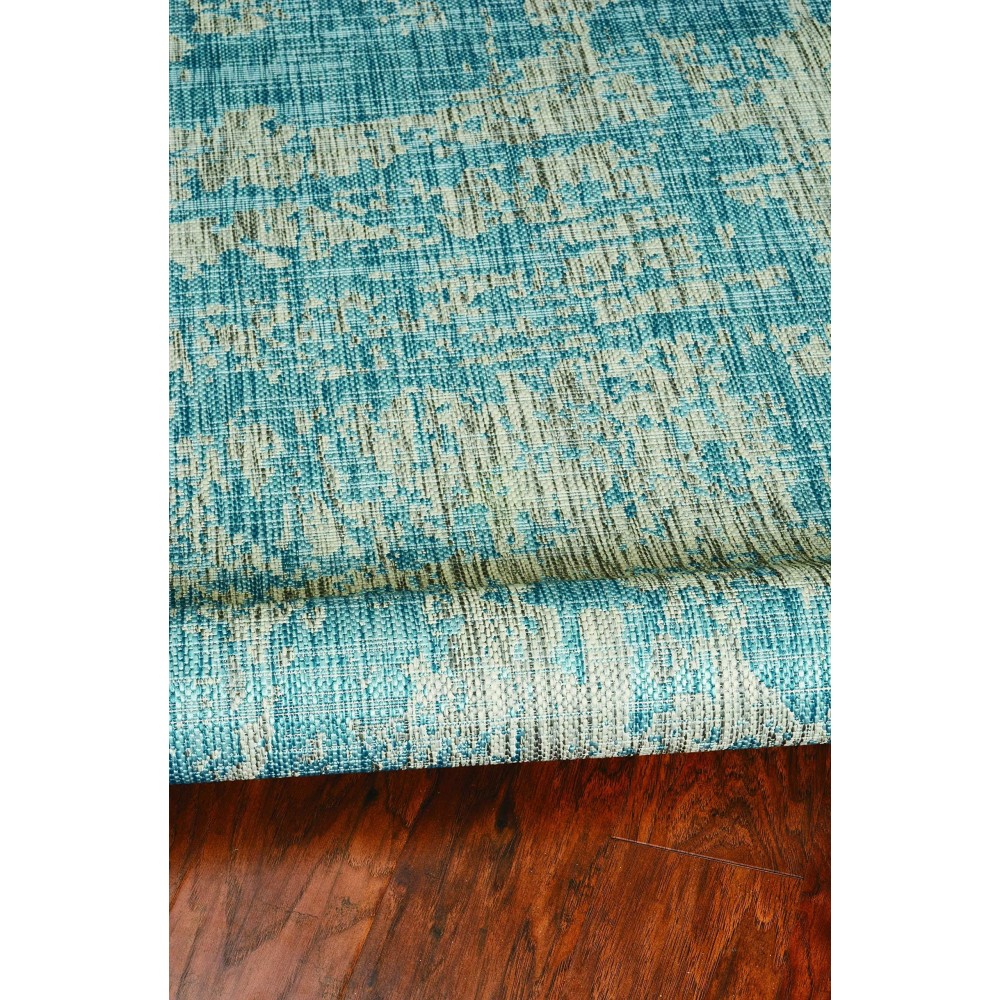 Homeroots Decor 63 X 91 X 025 Teal Polypropylene Rug