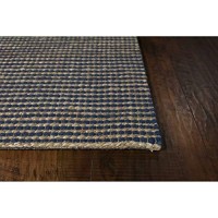 Homeroots Wooljute 78 X 114 X 05 Blue Wooljute Rug