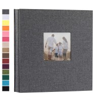 Potricher Linen Hardcover Photo Album 4X6 600 Photos Large Capacity For Family Wedding Anniversary Baby Vacation Gray 600 Pock