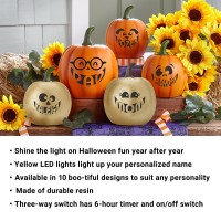 Lets Make Memories Personalized Jack O Lantern Pumpkin Light Up Pumpkin Decor Outdoor Halloween Pumpkin Decorations Outside