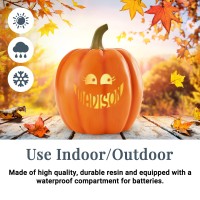 Lets Make Memories Personalized Jack O Lantern Pumpkin Light Up Pumpkin Decor Outdoor Halloween Pumpkin Decorations Outside