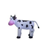 Trmesia 6Ft Christmas Inflatable Cow Decoration With Led Lights Indoor Outdoor Yard Lawn Cute Animal Spotted Milk Cow Holiday Bl