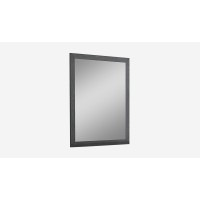 Homeroots Bathroom 36 X 1 X 44 Gloss Gray Glass Mirror