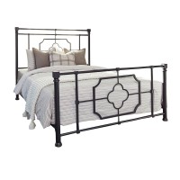 Paskay Queen Metal Panel Bed Matte Black