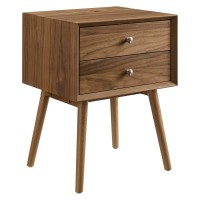 Ember Wood Nightstand With Usb Ports