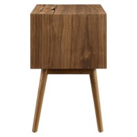 Ember Wood Nightstand With Usb Ports