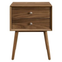 Ember Wood Nightstand With Usb Ports