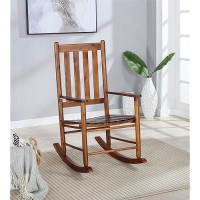 Coaster Home Furnishings Slat Back Wooden Golden Brown Rocking Chair (609457)