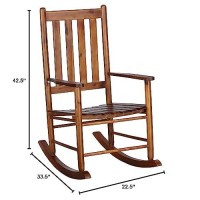 Coaster Home Furnishings Slat Back Wooden Golden Brown Rocking Chair (609457)