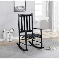 Coaster Furniture Slat Back Wooden Black Rocking Chair 609456