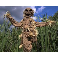 Haunted Hill Farm Lifesize Scary Talking Scarecrow Halloween Animatronic With Motion And Touch Activated Lights And Sound Pose