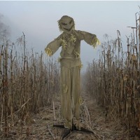 Haunted Hill Farm Lifesize Scary Talking Scarecrow Halloween Animatronic With Motion And Touch Activated Lights And Sound Pose