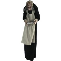 Haunted Hill Farm Lifesize Halloween Animatronic Scary Talking Zombie Maid With Touch Activated Lights And Sounds Battery Ope