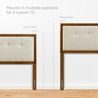 Modway Draper Tufted King Fabric And Wood Headboard In Walnut Beige