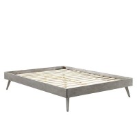 Modway Margo Queen Wood Platform Bed Frame In Gray