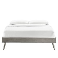 Modway Margo Queen Wood Platform Bed Frame In Gray