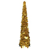 Popup Artificial Christmas Tree Gold 4 ft PET Holiday Xmas Decoration vidaXL vidaXL